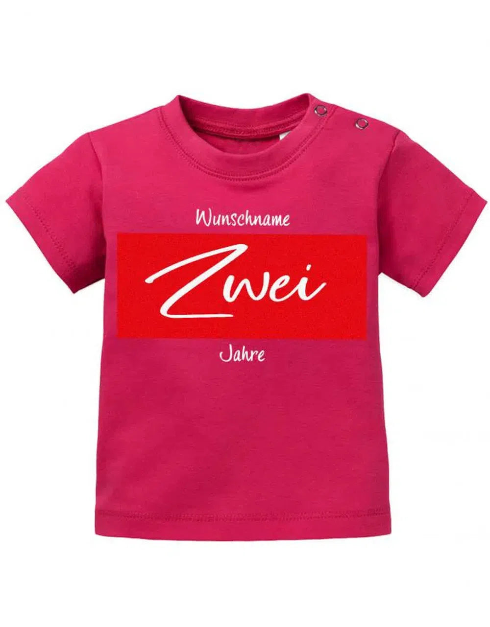 2 Jahre Block mit Wunschname - Baby T-Shirt