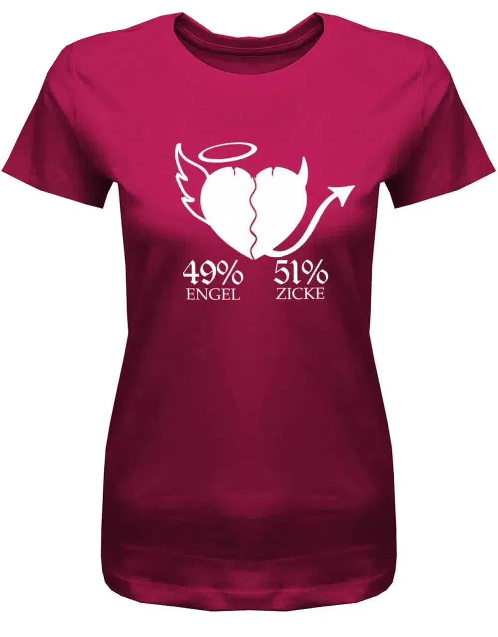 49 Prozent Engel - 51 Prozent Zicke - Damen T-Shirt