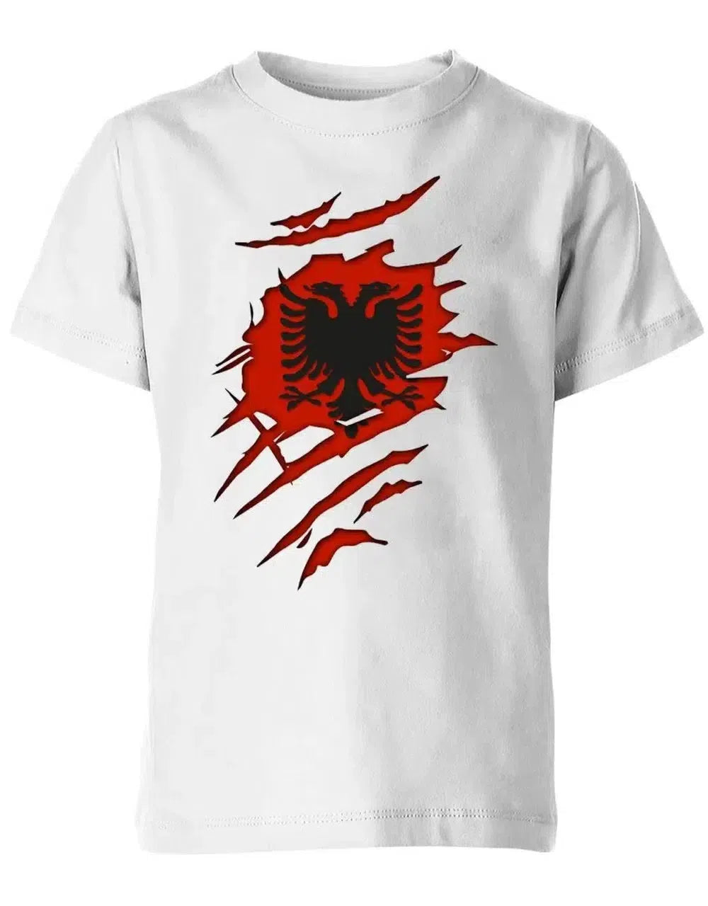 Albanien - aufgerissenes Shirt - Albania Fan - EM WM - Kinder T-Shirt