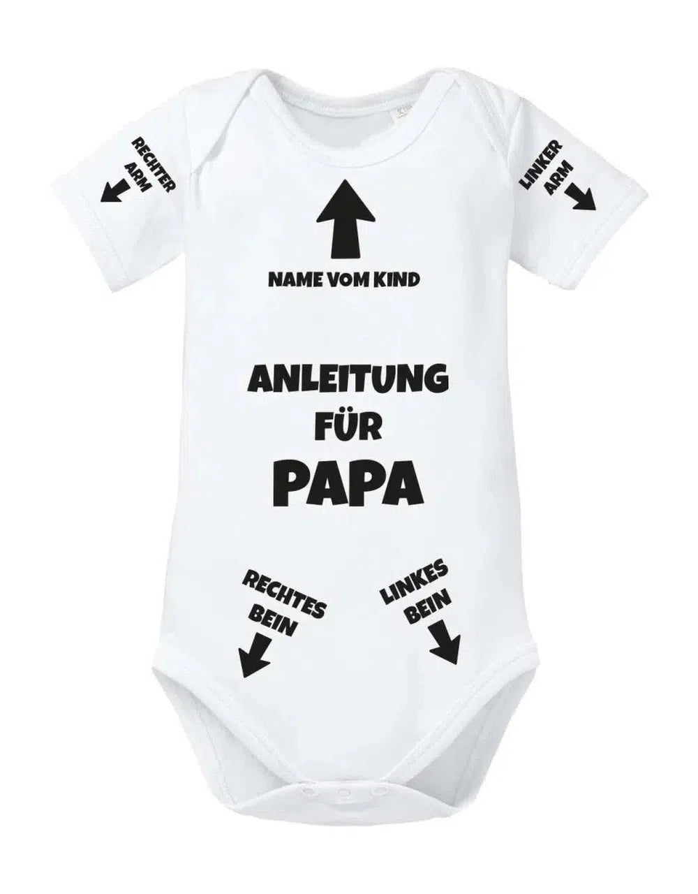 Anleitung für Papa Baby Strampler personalisiert mit Name vom Baby