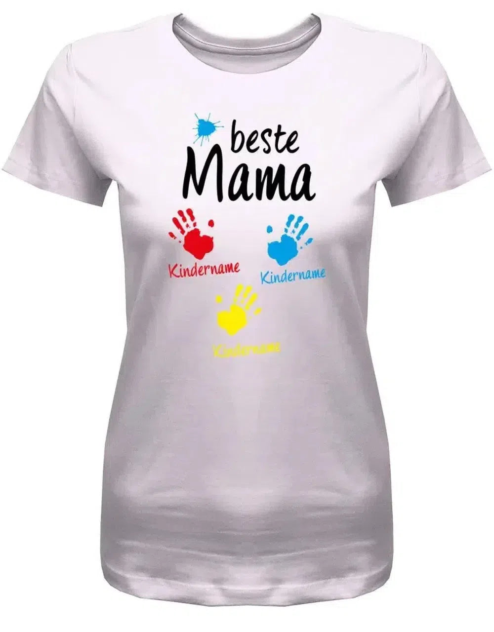 Beste Mama - Wunschname Kindername - 3 Kinder - Muttertag - Damen T-Shirt