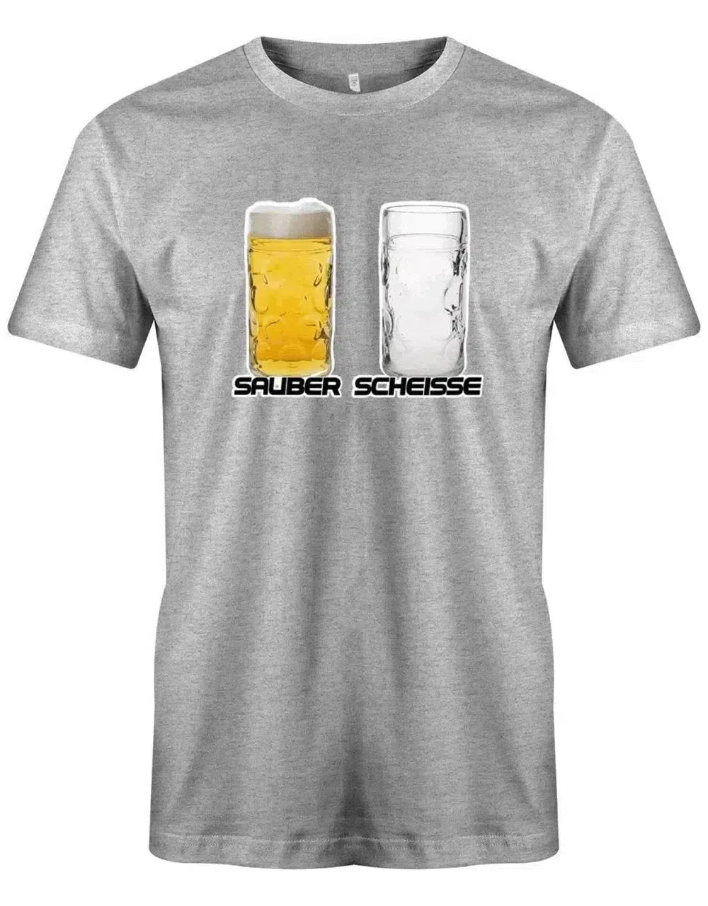 Bierglas voll Bierglas leer - Lustige Sprüche - Herren T-Shirt