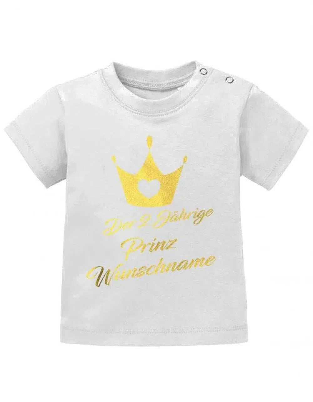 Der 2 jährige Prinz mit Wunschname - Geburtstag Shirt 2 - Baby T-Shirt