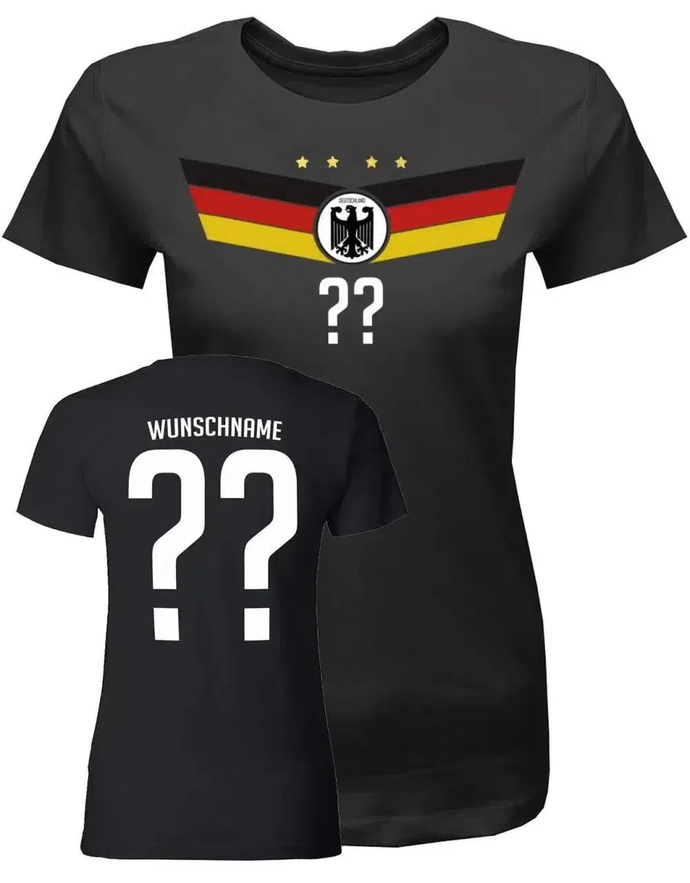 Deutschland Flügel - Wunschname - Wunschnummer - WM EM - Fan - Damen T-Shirt