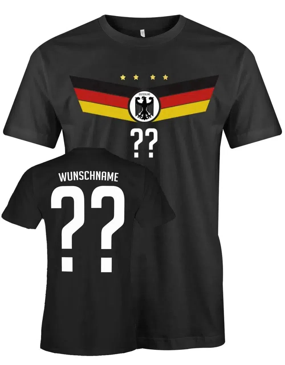 Deutschland Flügel - Wunschname - Wunschnummer - WM EM - Herren Fan T-Shirt