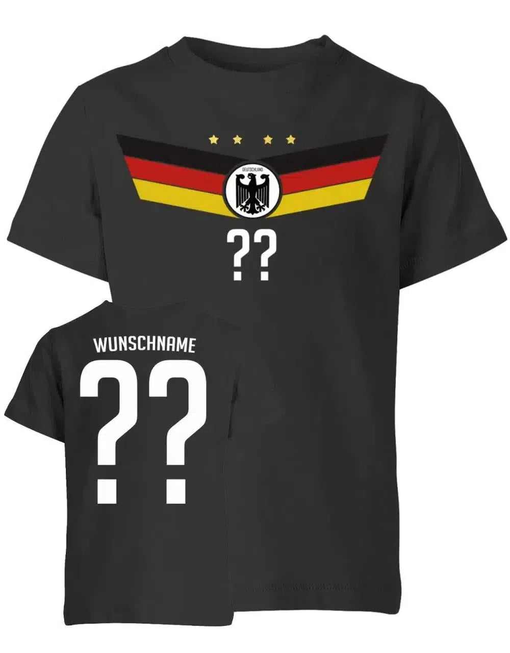 Deutschland Flügel - Wunschnummer - Wunschname - WM EM - Kinder T-Shirt