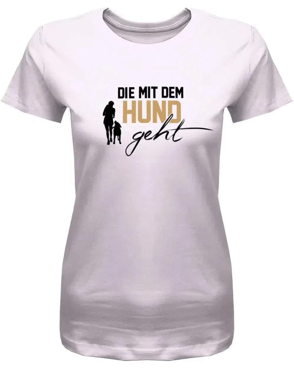 Die mit dem Hund geht Deluxe - Hundeliebhaberin - Damen T-Shirt