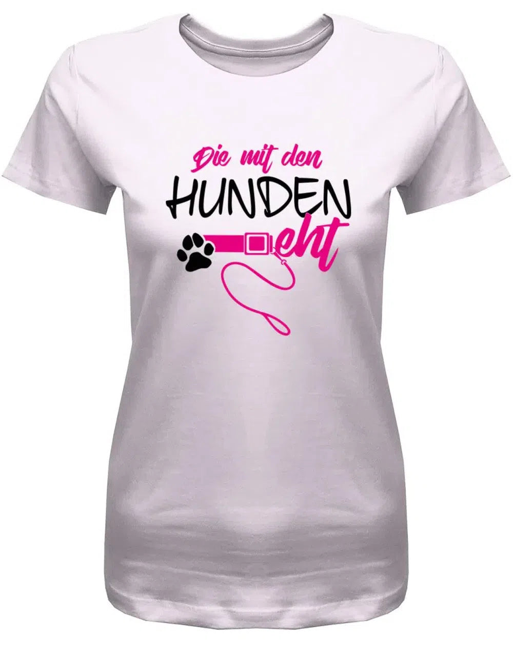 Die mit den Hunden geht - Leine - Damen T-Shirt
