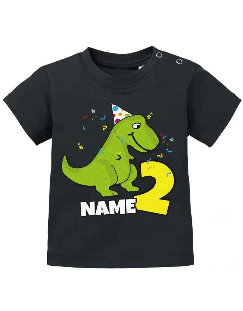 Dino mit Wunschname 2 Geburtstag - Geburtstag Shirt 2 Baby T-Shirt