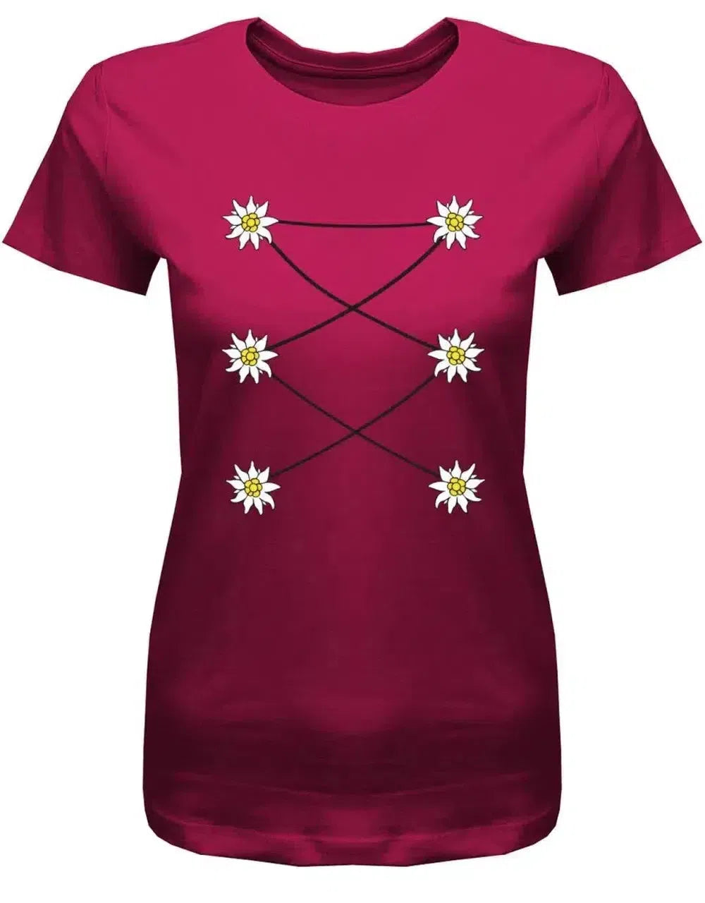 Dirndl Korsett Edelweiss - Wiesn Trachten Oktober-Volksfest - Damen T-Shirt