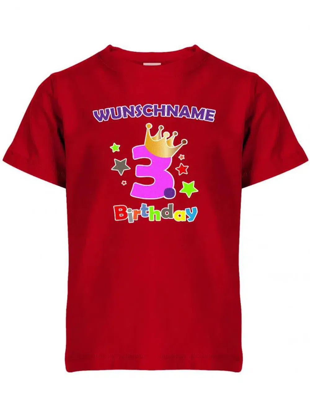 Dritter 3 Birthday mit Wunschname Mädchen - Kinder T-Shirt
