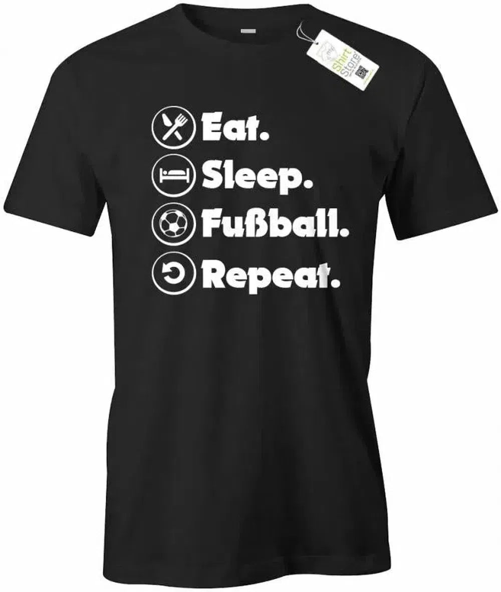 Eat Sleep Fußball Repeat - Herren T-Shirt