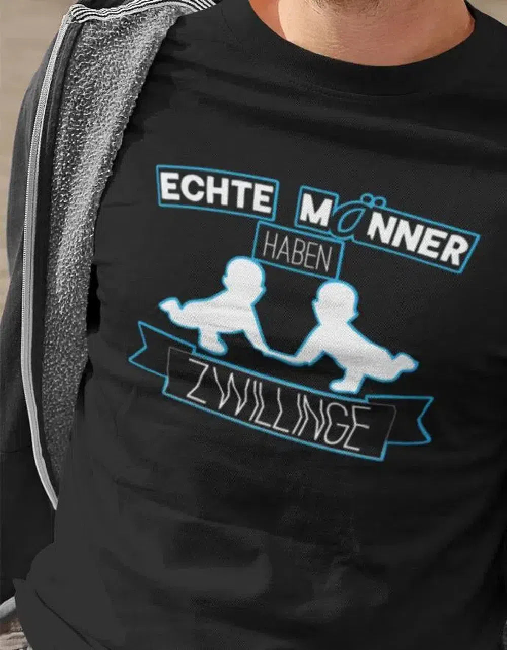 Echte Männer haben Zwillinge - Zwillingspapa Shirt Herren
