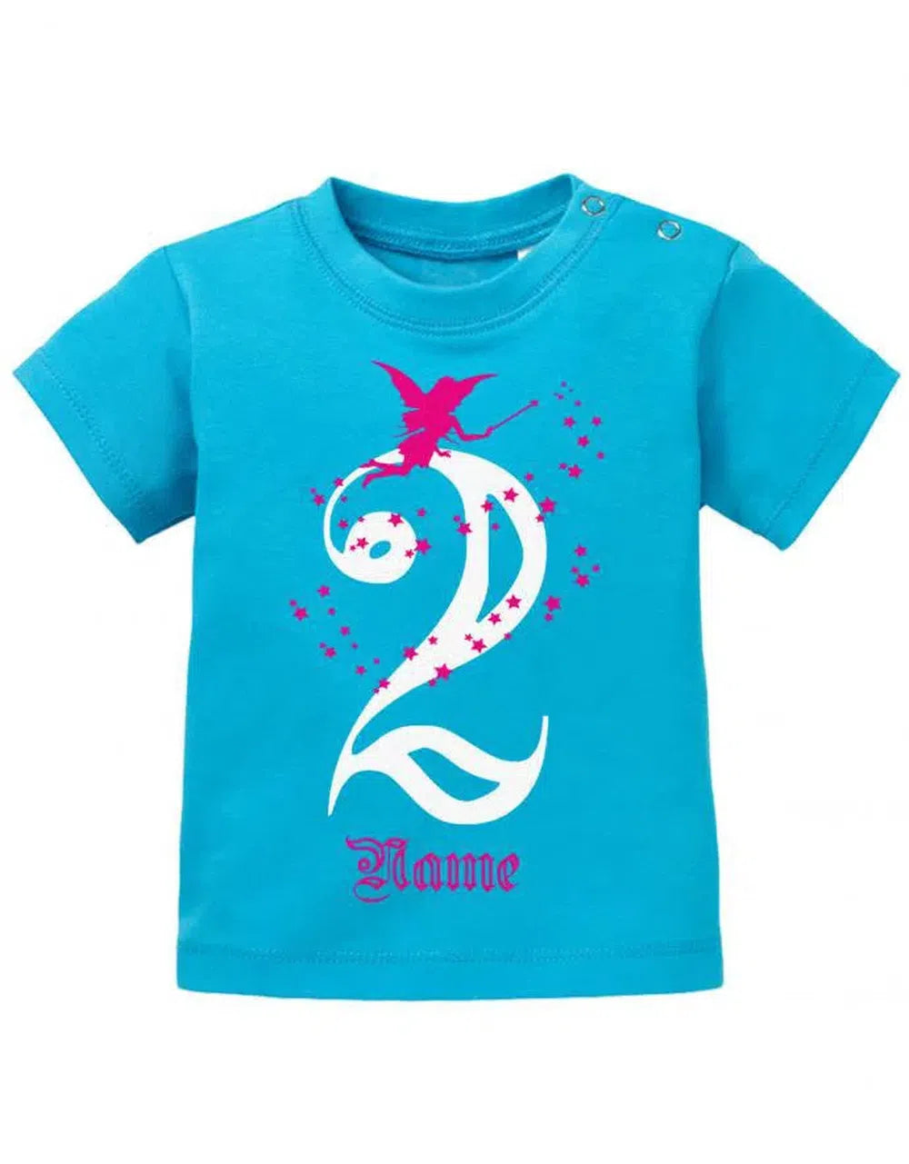 Feen Glitzer 2 Jahre mit Wunschname - Baby T-Shirt