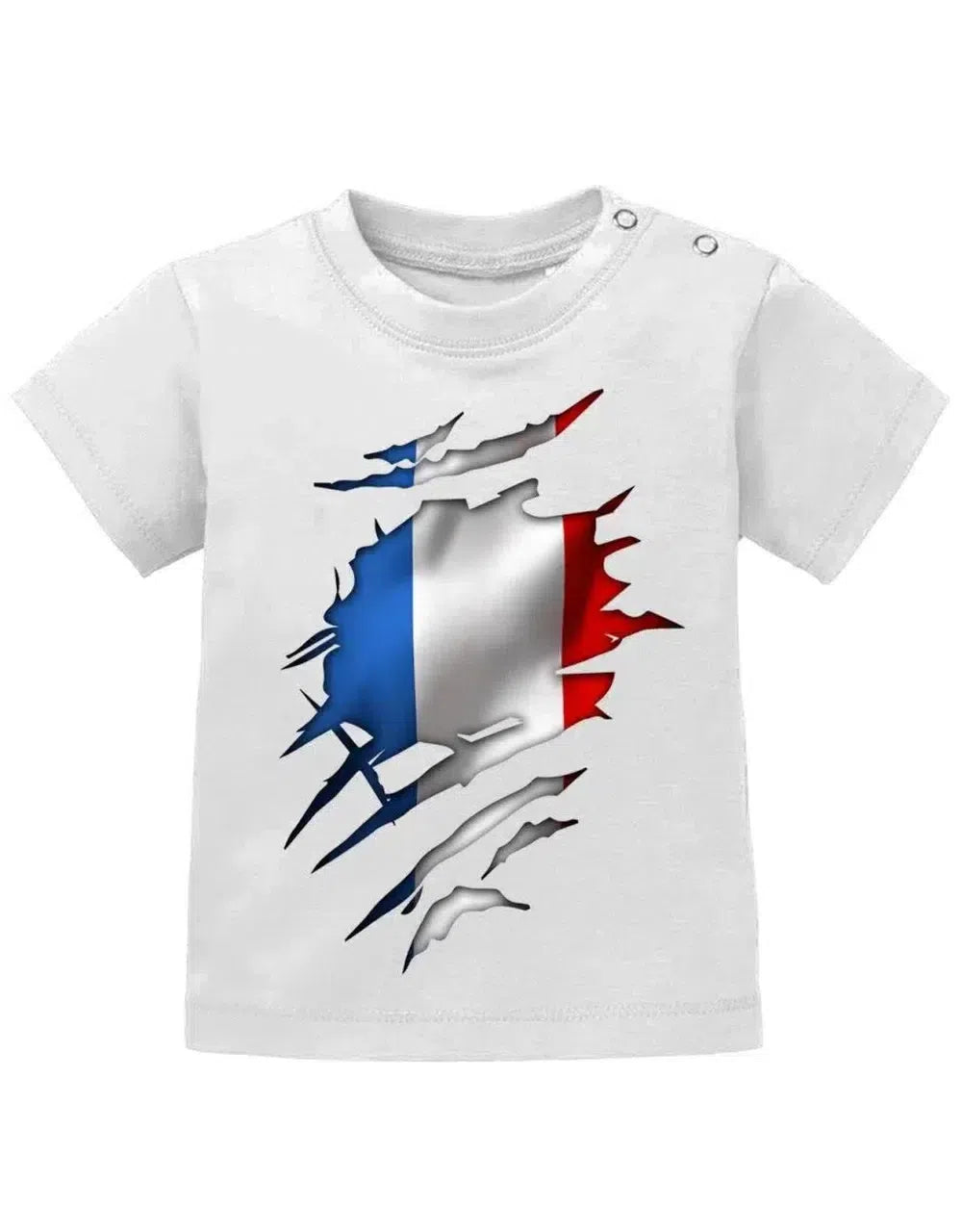 Frankreich Shirt aufgerissen - EM WM - France - Fan - Baby T-Shirt