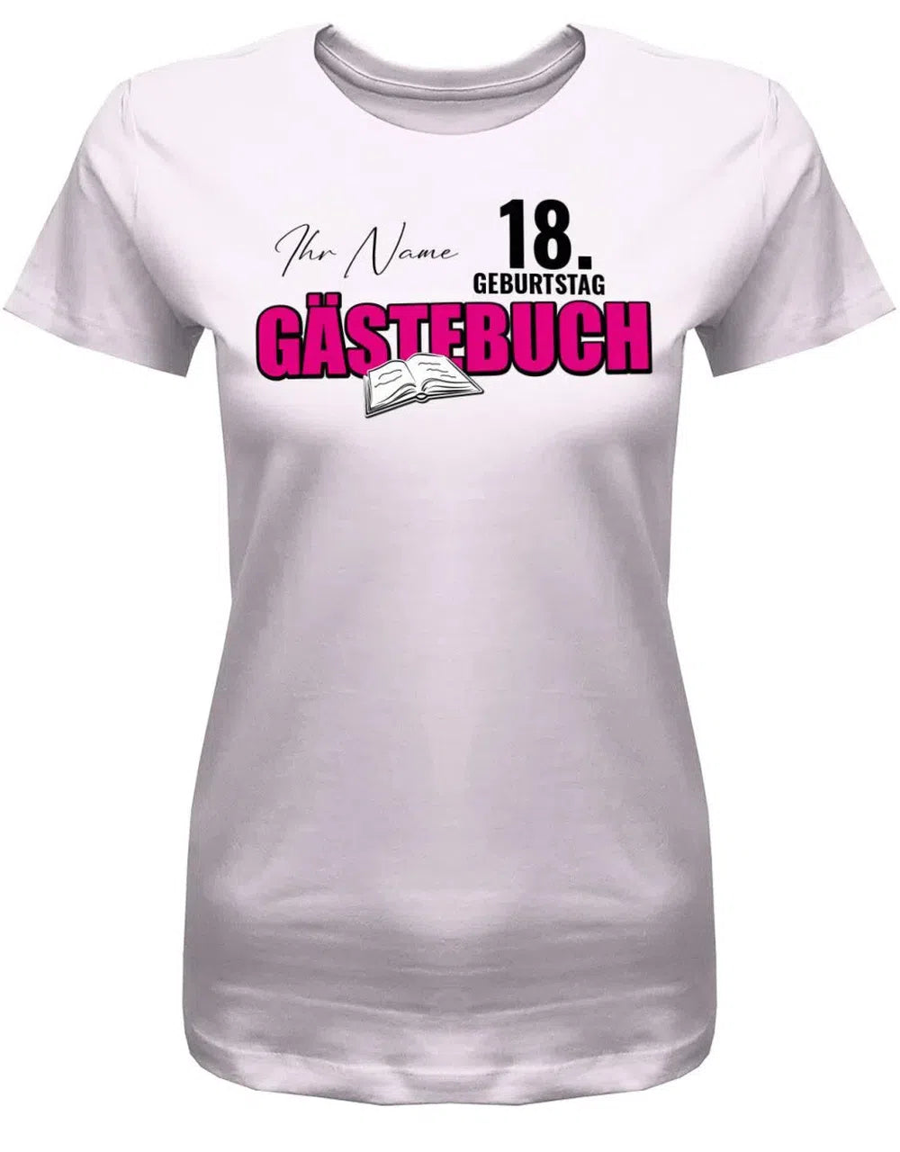 Gästeliste personalisiert mit Namen – Gästebuch 18 Geburtstag Shirt Mädchen