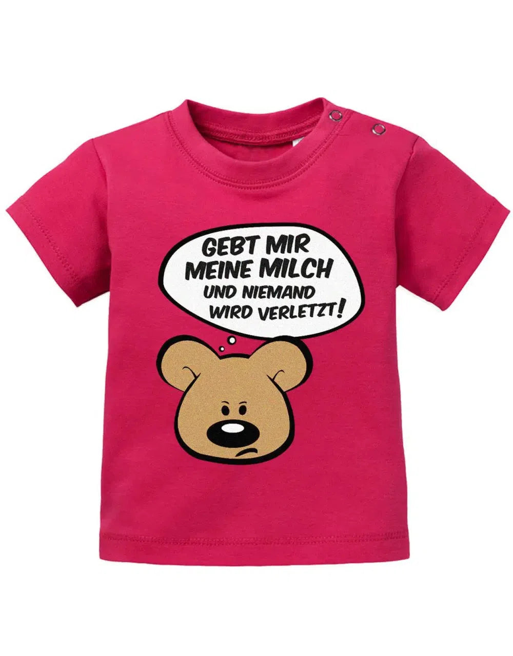 Gebt mir meine Milch und niemand wird verletzt Böser Teddy - Baby Sprüche Shirt