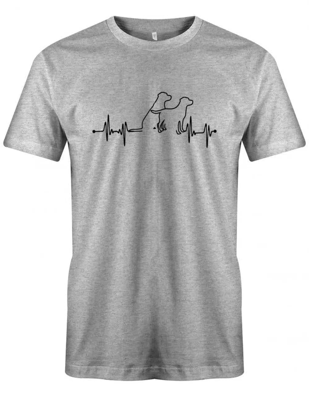 Herzschlag 2 Hunde Herzlinie - Herren T-Shirt