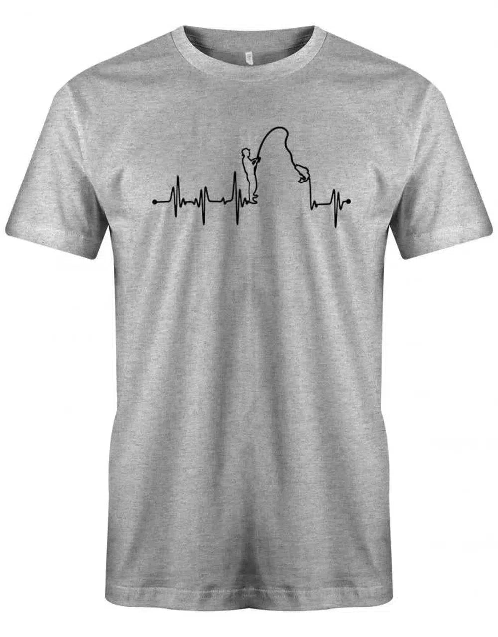 Herzschlag Angeln - EKG - Angler - Herren T-Shirt