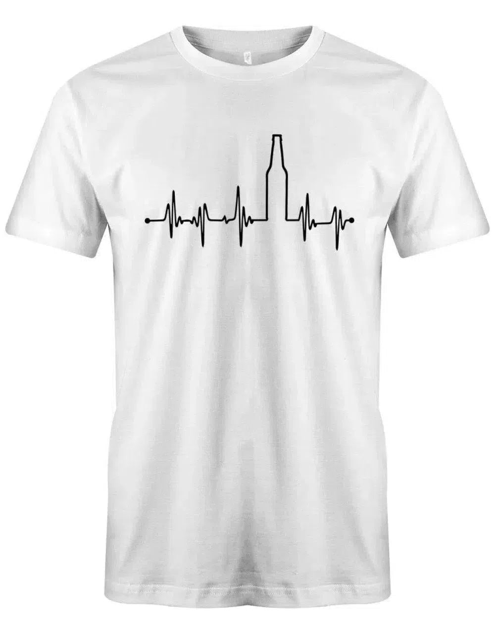 Herzschlag Bier Flasche - Herren T-Shirt