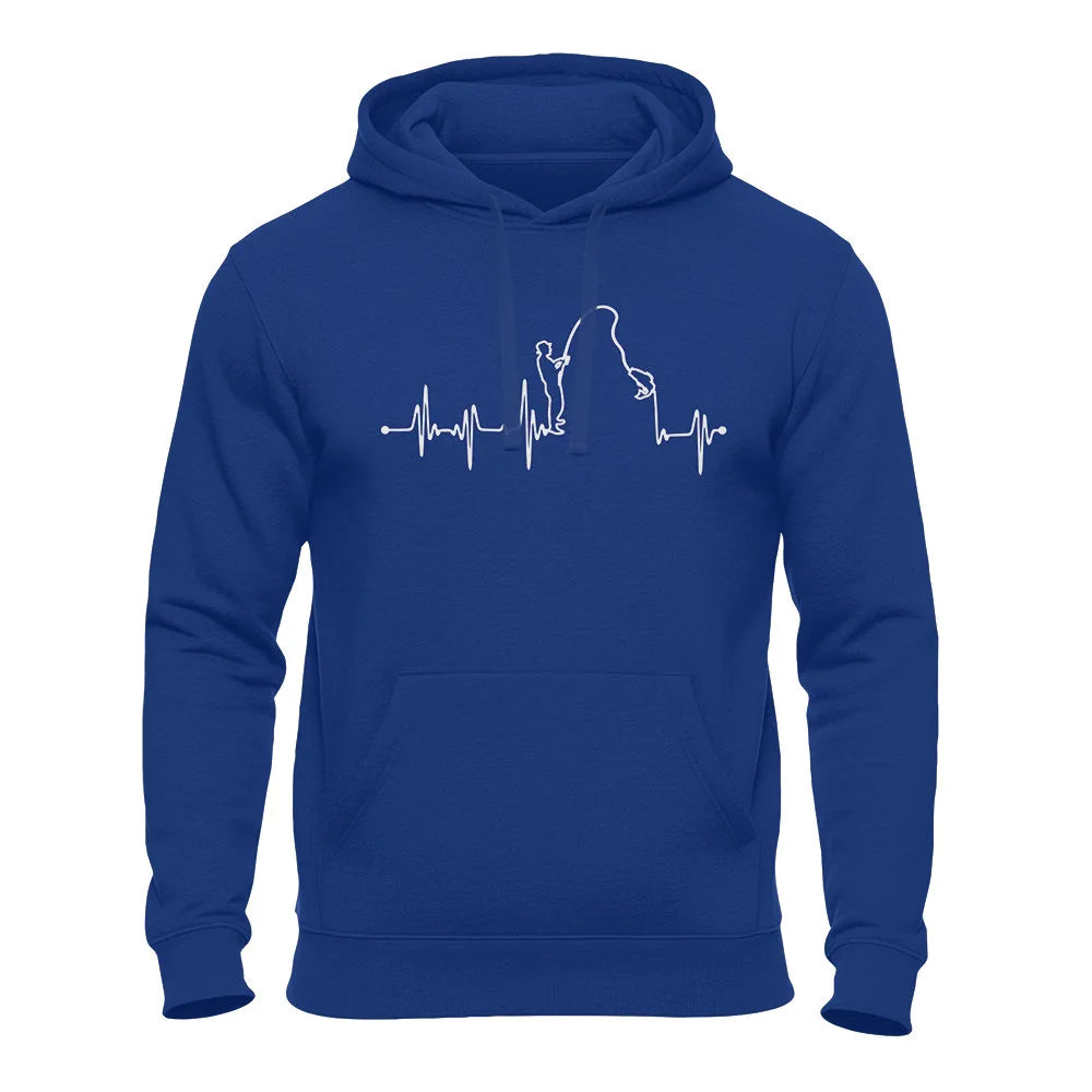 Herzschlag Angeln - EKG - Angler - Unisex Hoodie Royalblau