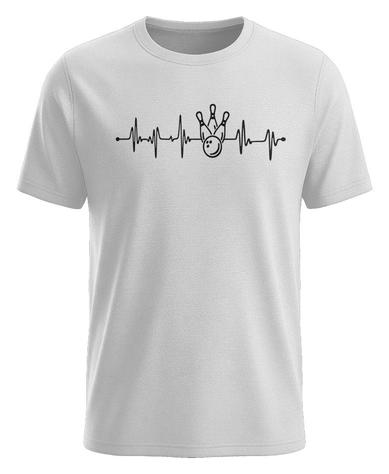 Herzschlag Bowling EKG - Bowler - Herren T-Shirt weiß