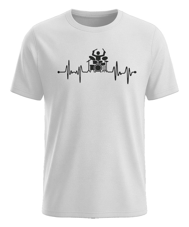 Herzschlag Drummer - Schlagzeuger – Herren T-Shirt weiß