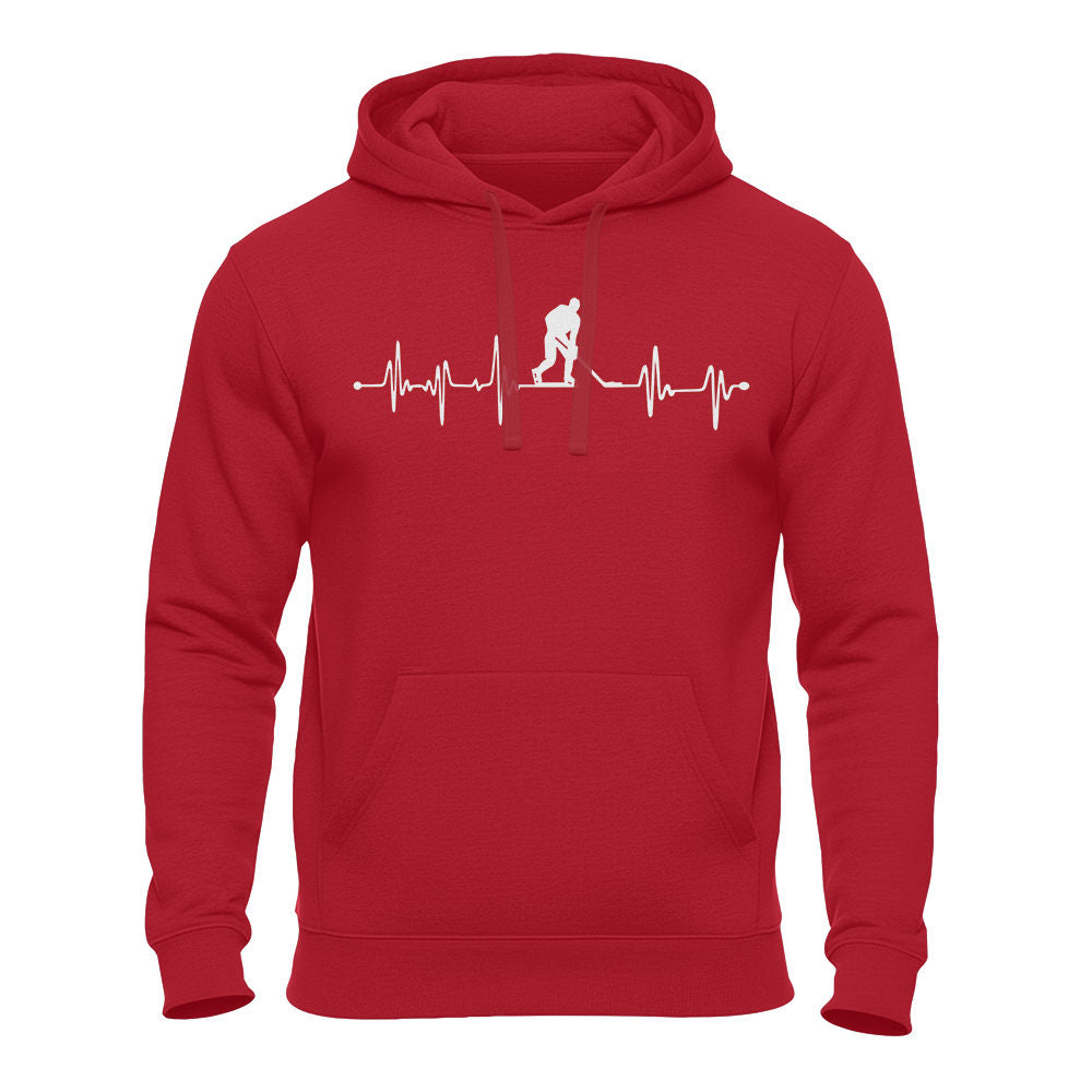 Herzschlag Eishockey – Unisex Hoodie – Eishockey Spieler Hoodie rot