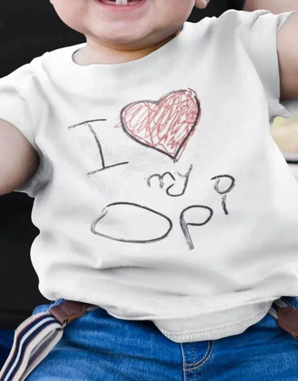 I Love my Opi wie selbst gemalt - Baby T-Shirt