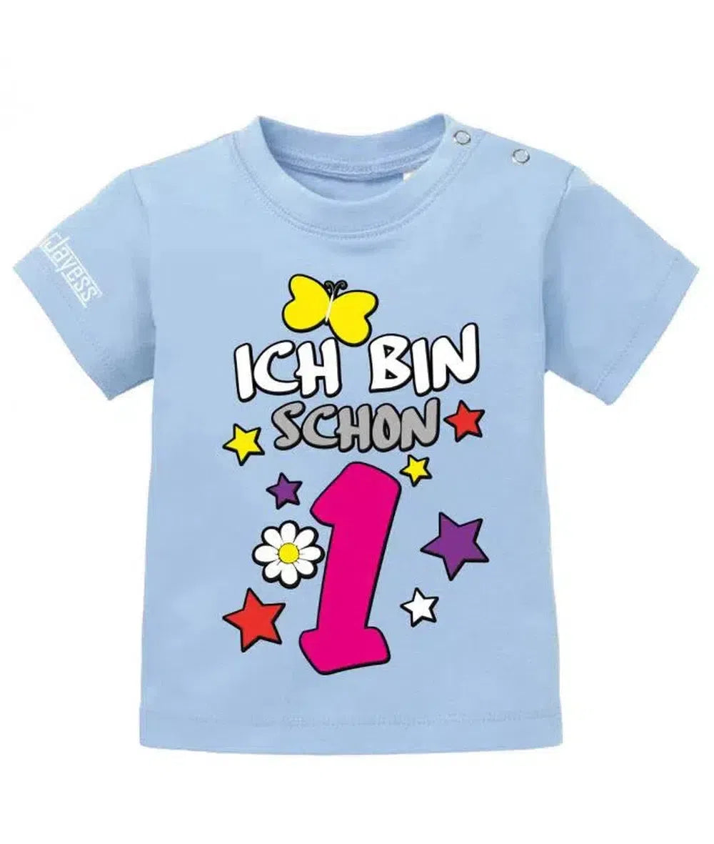 Ich bin schon 1 - Digital - Mädchen - Erster Geburtstag Baby Shirt