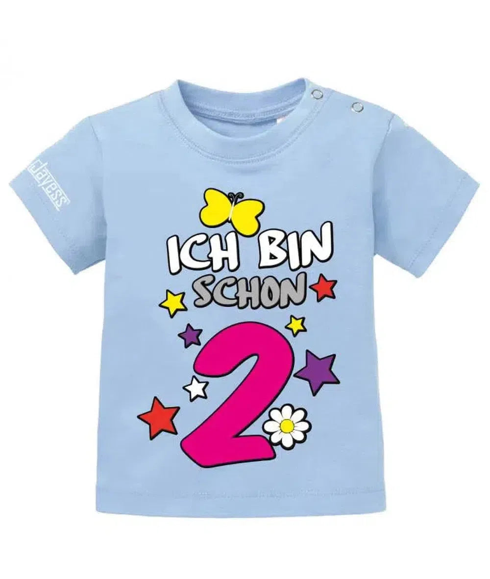 Ich bin schon 2 - Schmetterling Geburtstag Shirt 2 - Baby T-Shirt