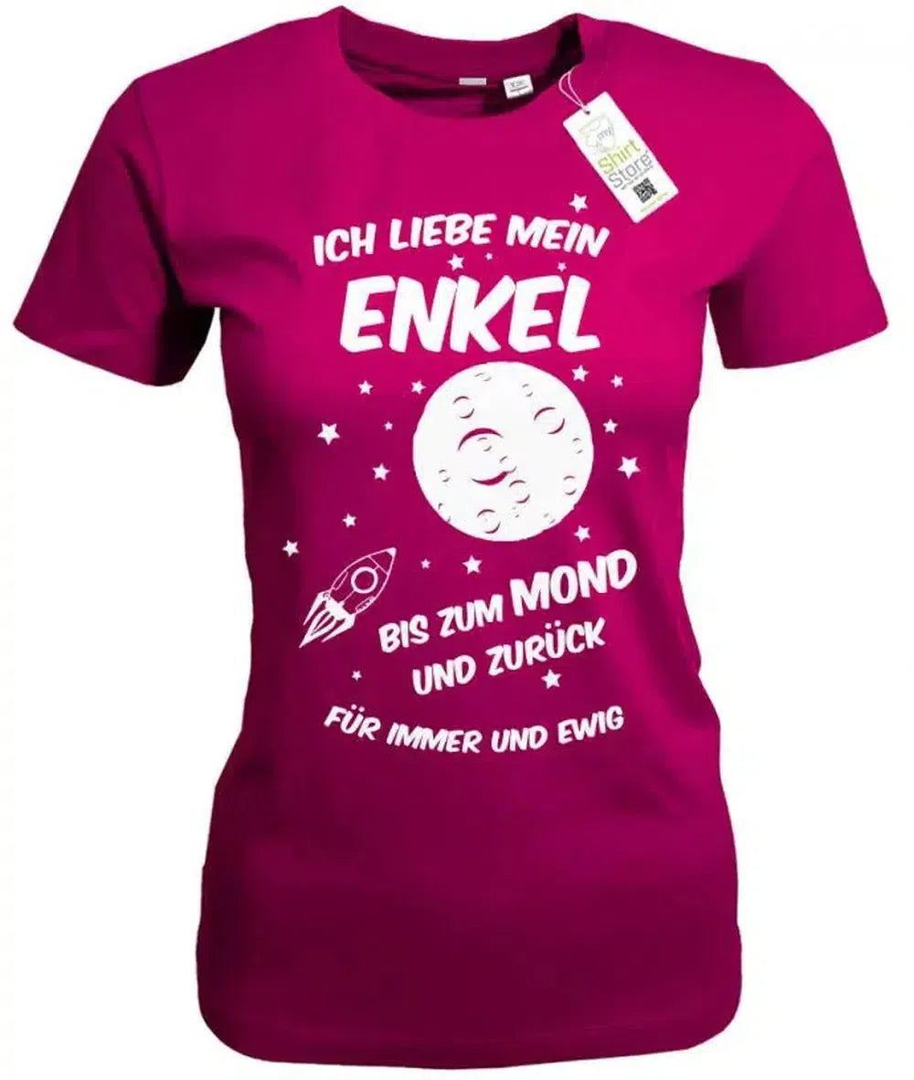 Ich liebe mein Enkel bis zum Mond und zurück für immer und ewig - Oma - Damen T-Shirt