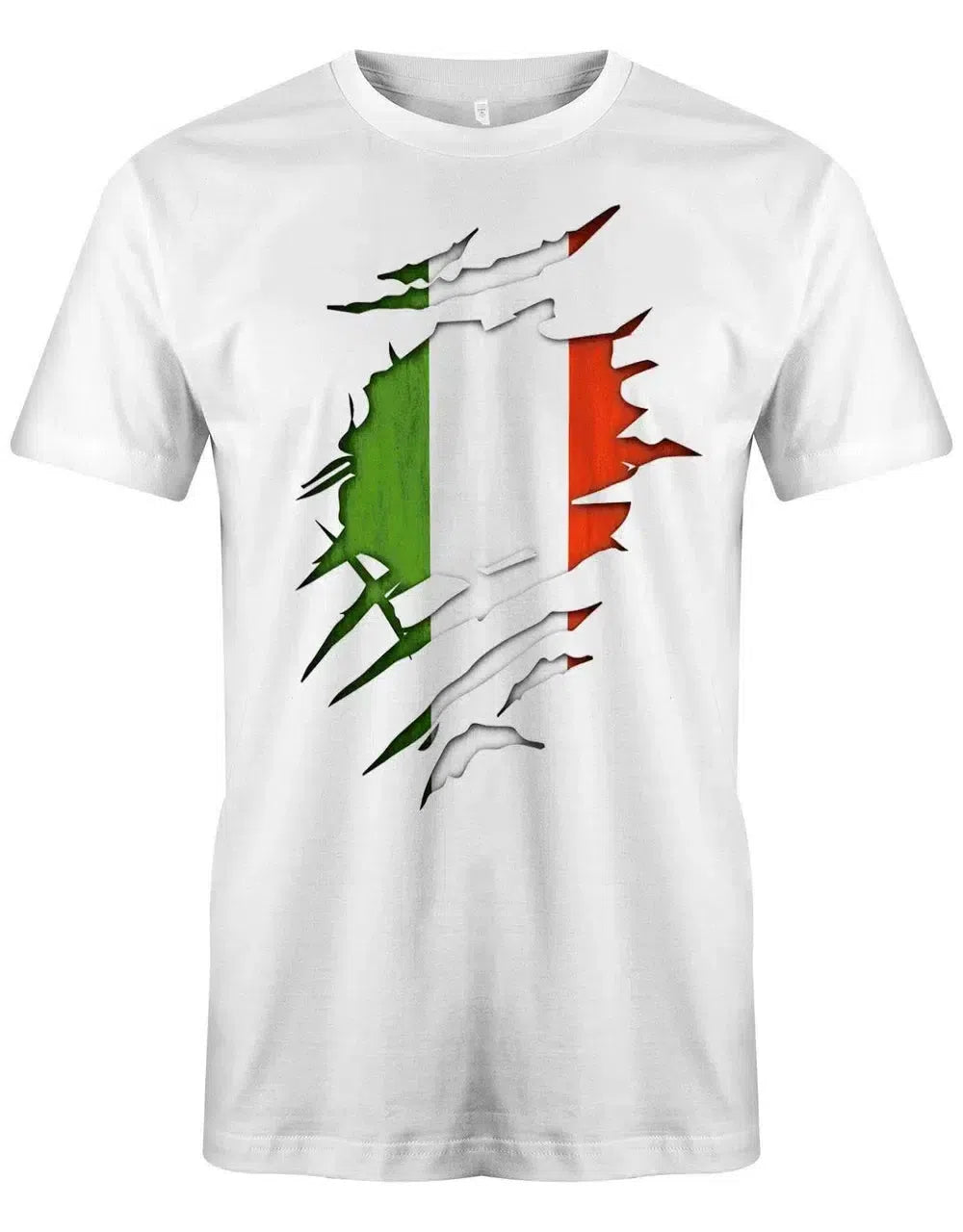 Italien - aufgerissenes Shirt - Italia Fan - EM WM - Herren T-Shirt