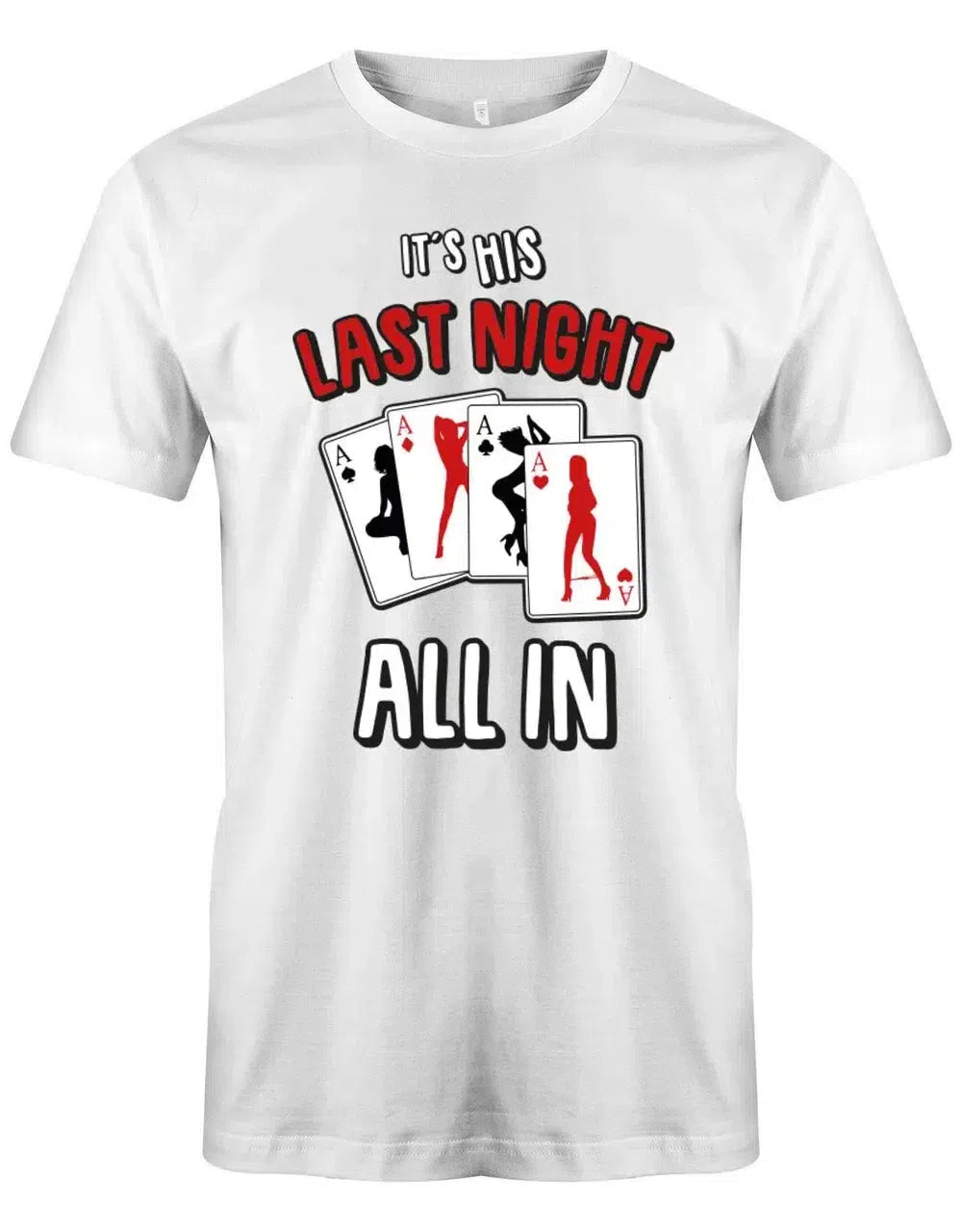 JGA Shirt Männer - Its HIS last Night - All in Pokerkarten