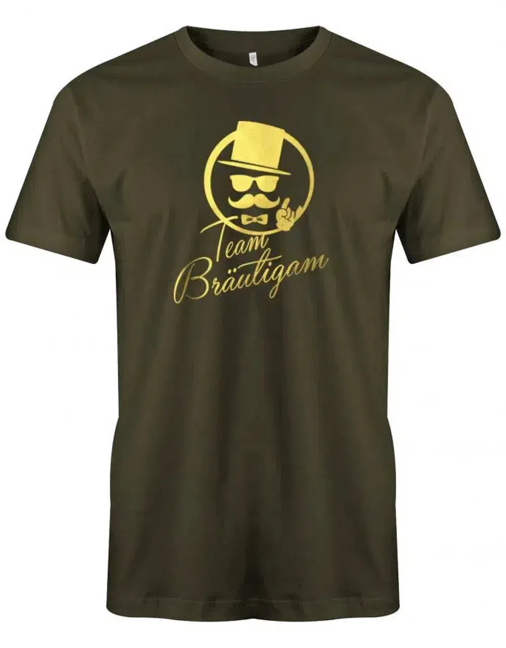 JGA Shirt Männer - Team Bräutigam Sir Zylinder Gold