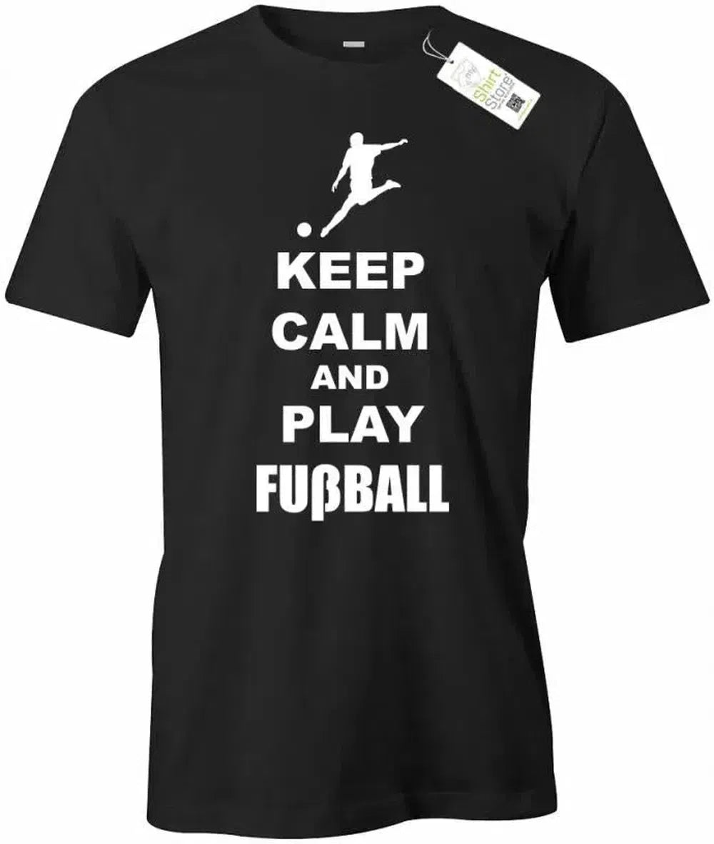 Keep Calm and play Fußball - Herren T-Shirt