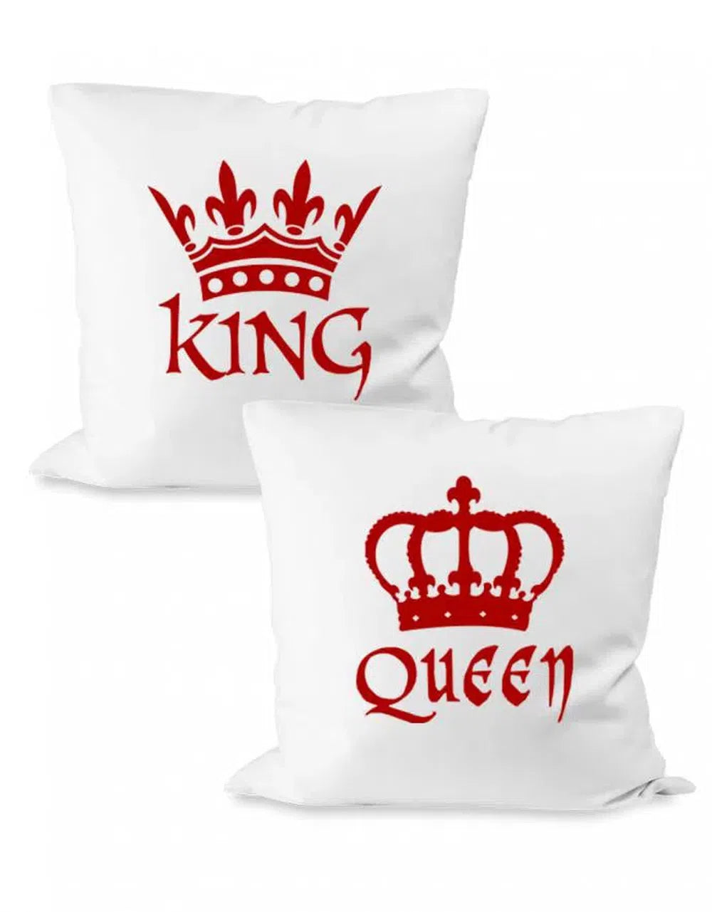 King und Queen Krone Partner Couple Kissen Set