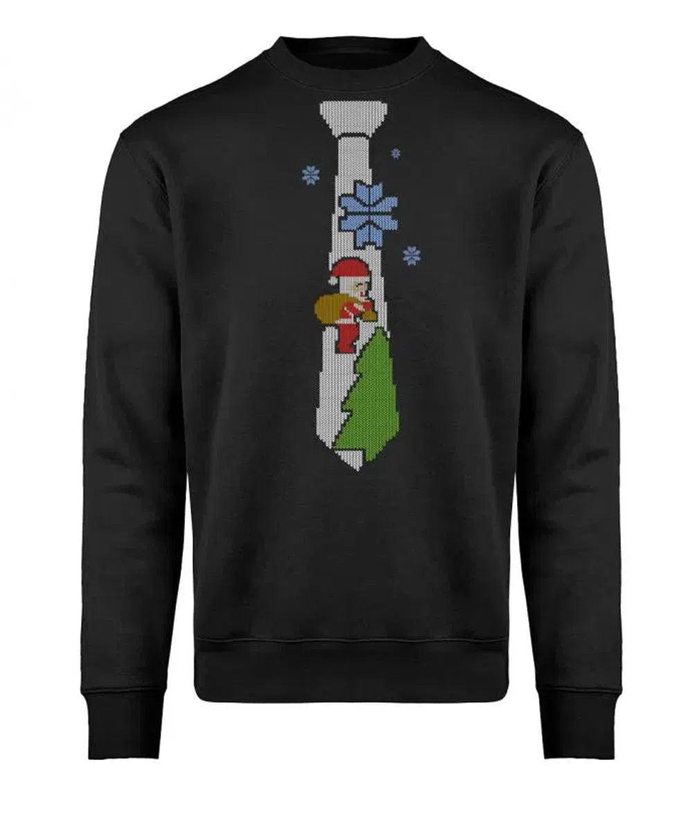 Krawatte Style Strickmuster Santa Tanne Ugly Christmas Pullover Unisex