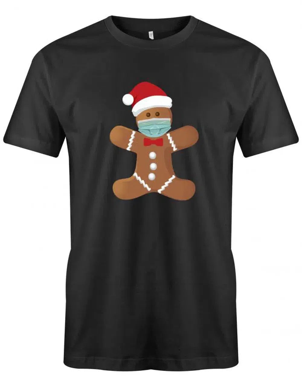Lebkuchenmännchen mit Mundschutz Weihnachten Herren T-Shirt