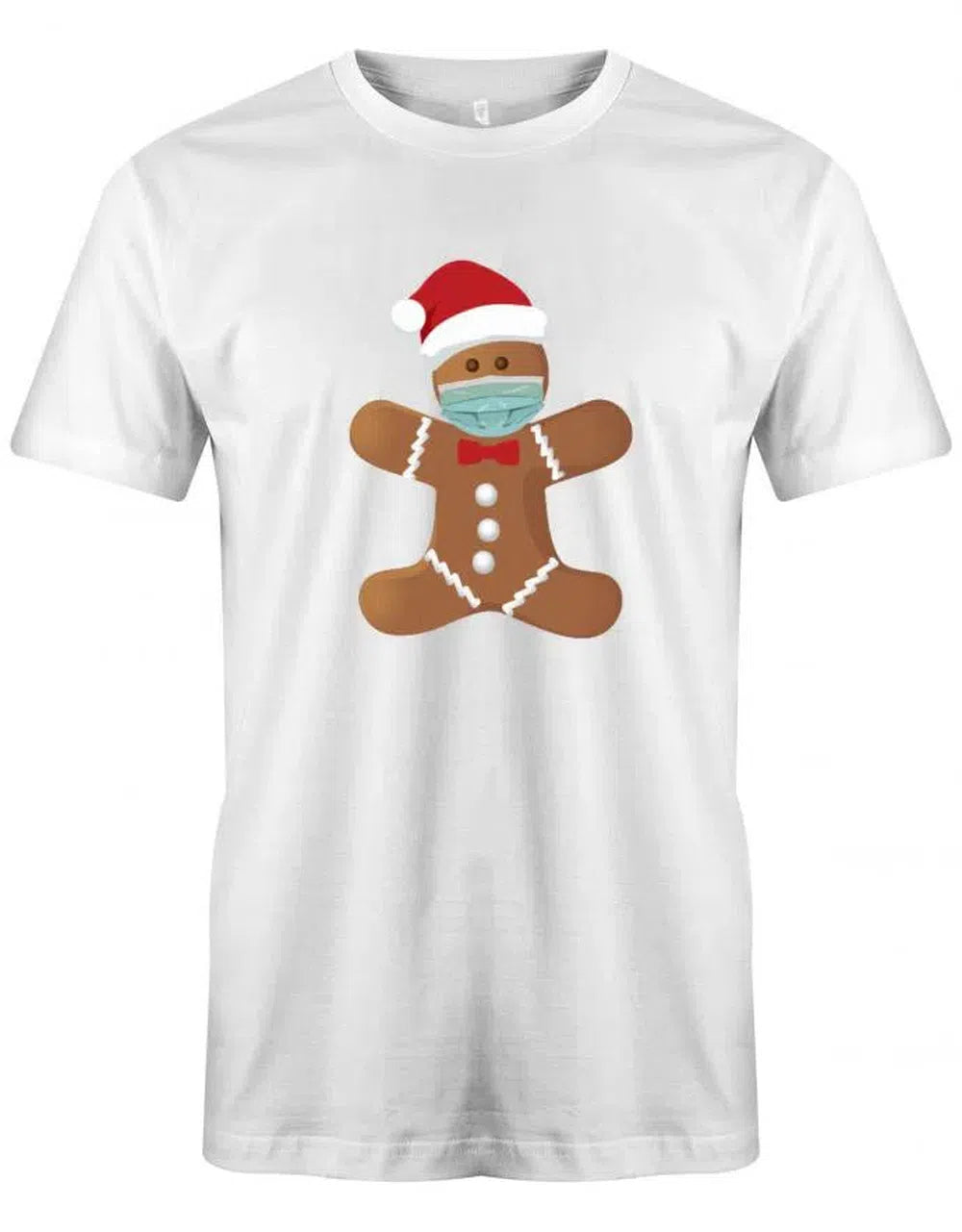 Lebkuchenmännchen mit Mundschutz Weihnachten Herren T-Shirt