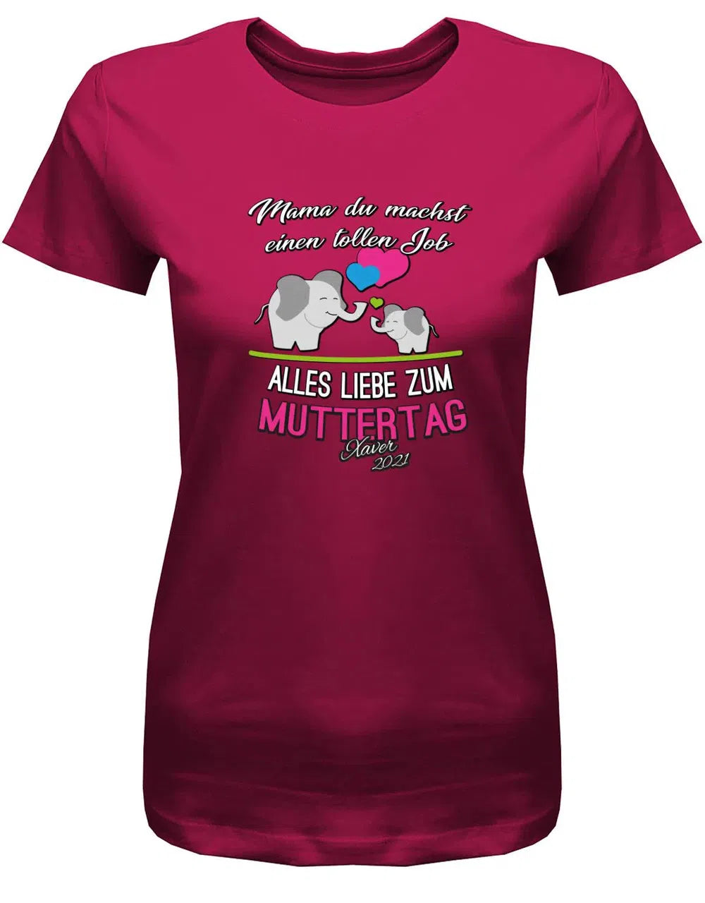 Mama du machst einen tollen Job Alles Liebe zum Muttertag Wunschname - Damen T-Shirt