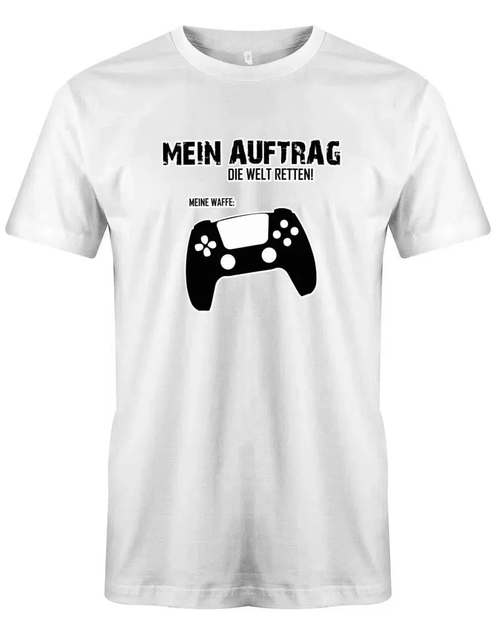 Mein Auftrag die Welt retten meine Waffe PS5 - Gamer - Herren T-Shirt