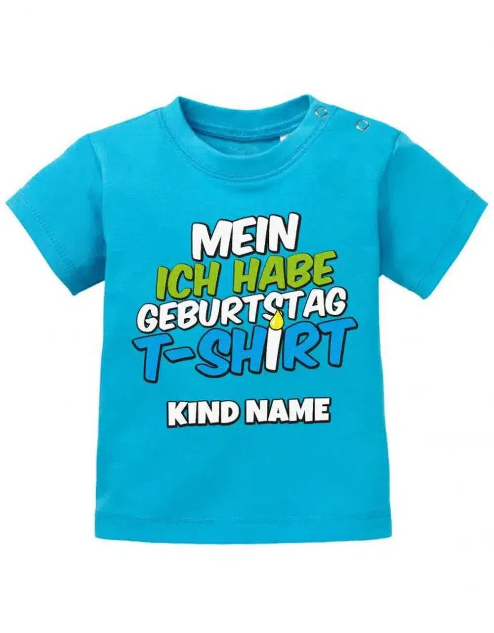 Mein erstes ich habe Geburtstag T-Shirt in Blau und Kerze - Jungen - Baby Shirt