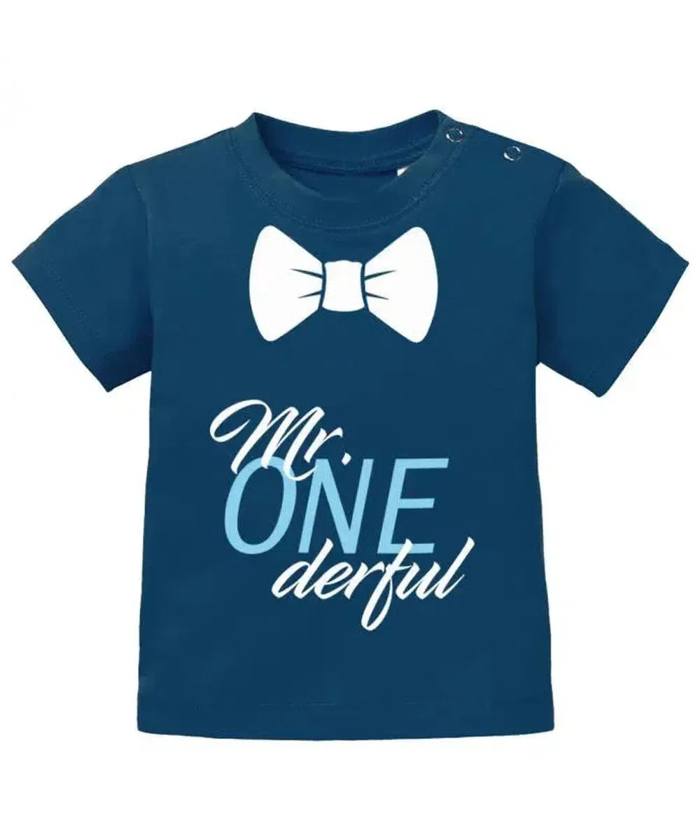 Mr. One derful - wonderful wundervoll - Erster Geburtstag - Jungen - Baby Shirt