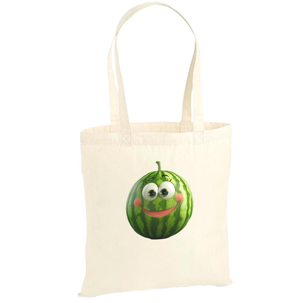 Umhängetasche Wassermelone Happy Fruits Stoffbeutel - Baumwolle-tshirt-bedrucken-myShirtStore