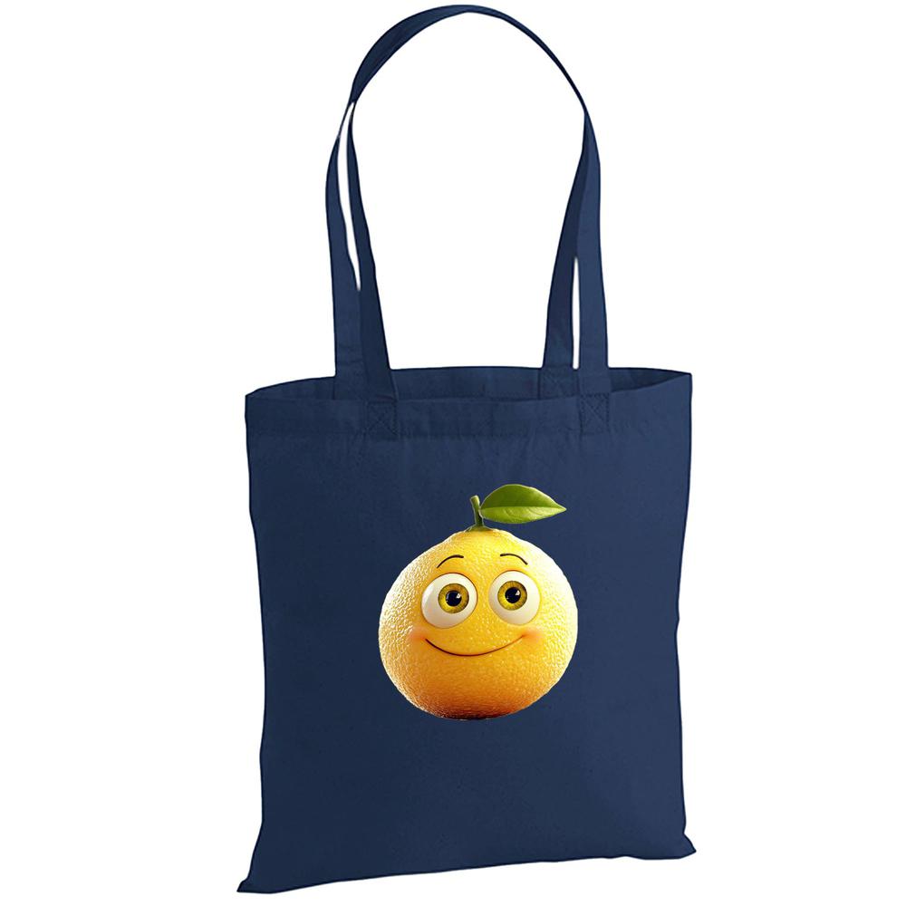 Umhängetasche Zitrone Happy Fruits Stoffbeutel - Baumwolle-tshirt-bedrucken-myShirtStore