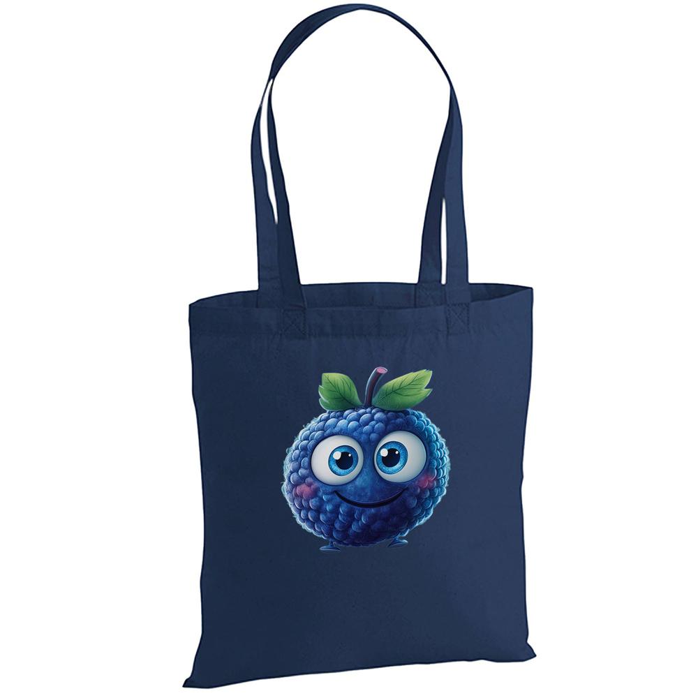Umhängetasche Blaubeere Happy Fruits Stoffbeutel - Baumwolle-tshirt-bedrucken-myShirtStore