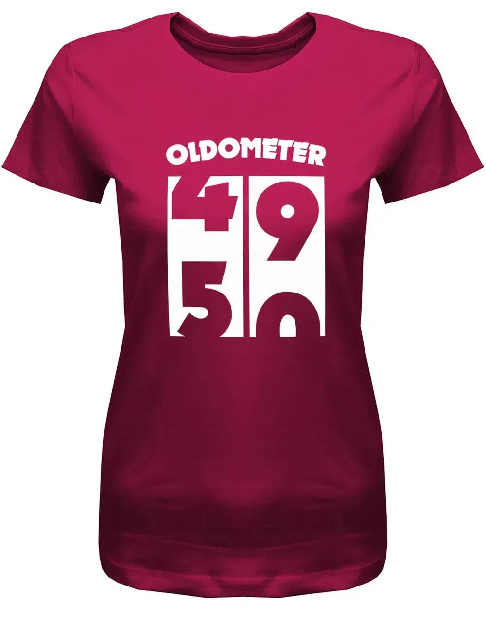Oldometer Wechsel von 49 auf 50 Jahre - 50 Geburtstag Shirt Frau