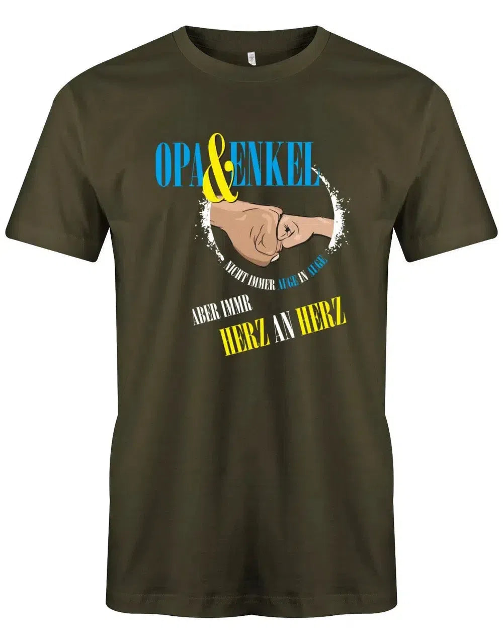 Opa und Enkel nicht immer Auge in Auge aber immer Herz an Herz - Opa - Herren T-Shirt