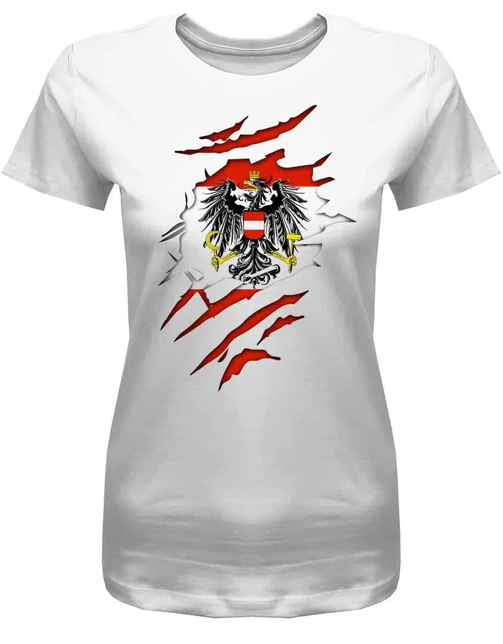 Österreich Shirt aufgerissen - Austria - EM WM - Fan - Damen T-Shirt